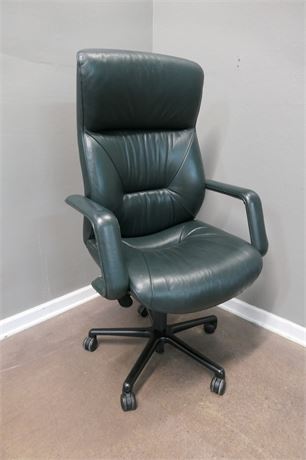 Green Leather Office Desk Chair