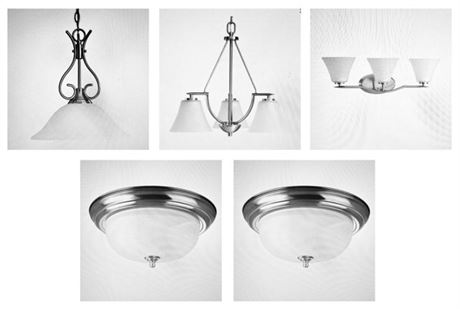 Hubbell Progress Lighting Brushed Nickel Ceiling/ Hanging/ Bath/ Wall Light Lot
