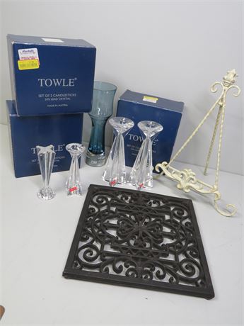 TOWLE Crystal Candlesticks / Home Decoratives