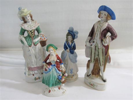 4 Vintage Occupied Japan Victorian/Colonial Figurines