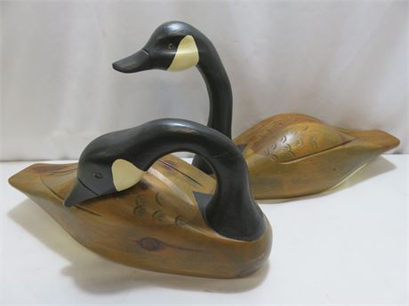 Hand Carved Wooden Geese Replicas