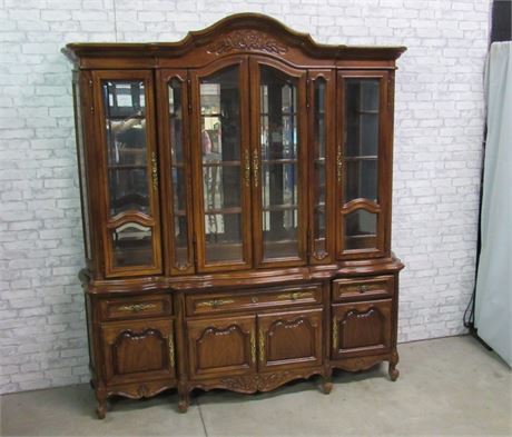 Large 2 Piece China Hutch by Unique