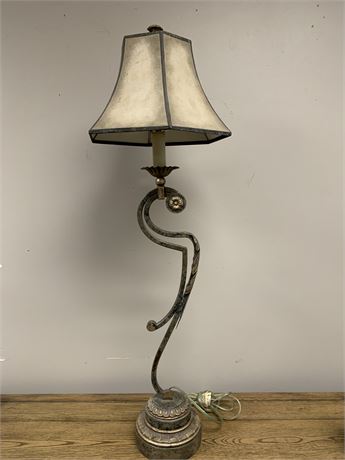 SCHONBEK  Foyer Metal Lamp with Aged Green Shade