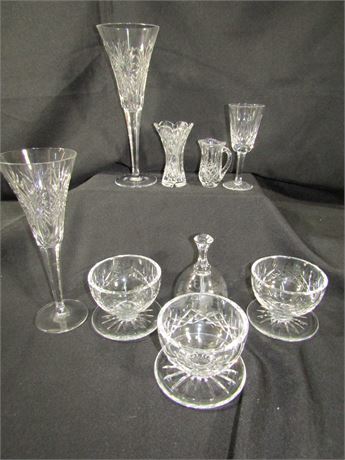 Heritage Irish Crystal 4" Violet Vase, Waterford Glass, including Desert Bowls