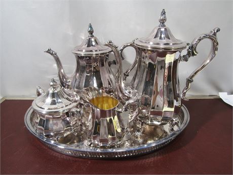 Wm Rogers, "1001 - 1004" Silverplated Coffee and Tea Set