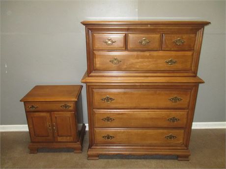Beautiful Sumter Cabinet Company Large Dresser and Night Stand