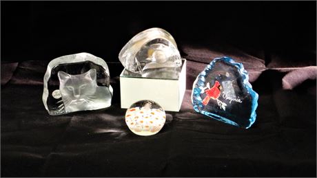 Fenton Murano Art Glass Paperweights
