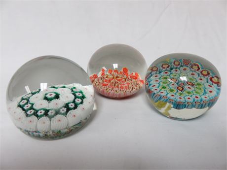 Millefiori Art Glass Paperweights