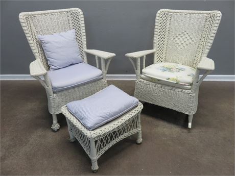 White Wicker Seating Group
