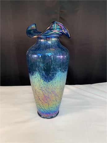 Metallic Blue Vase