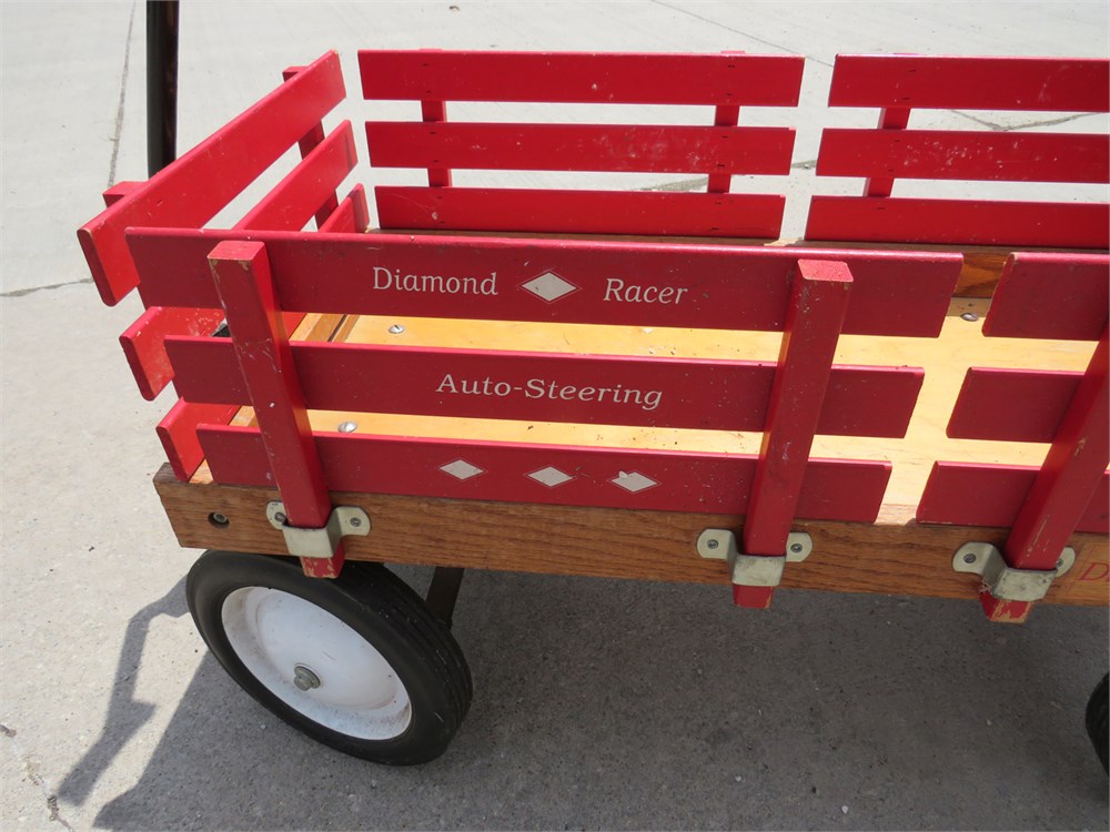 Transitional Design Online Auctions - Diamond Racer Red Wooden Wagon