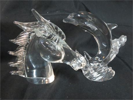 Crystal Art Glass Animal Sculptures
