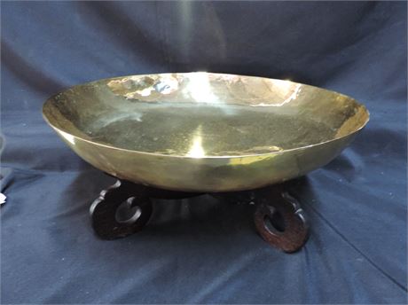 Large Brass Bowl / Stand