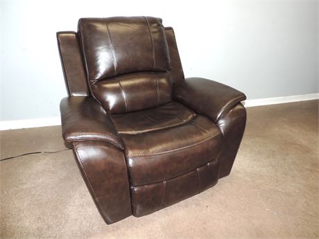 Chocolate Brown Faux Leather Power Recliner