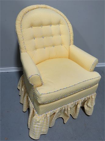Skirted Arm Chair Lemon Chiffon