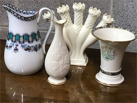 Fine Vases and Pitcher by Wedgwood, Lenox and unknown