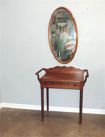 Antique Jenny Lind Style Washstand / Mirror