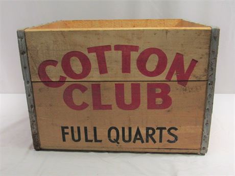 Vintage Cotton Club Crate - Holds 12 Quart Bottles