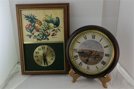 Robert F. Harnett Print of Fruit Still Life Clock / Colonial Golf Wall Clock