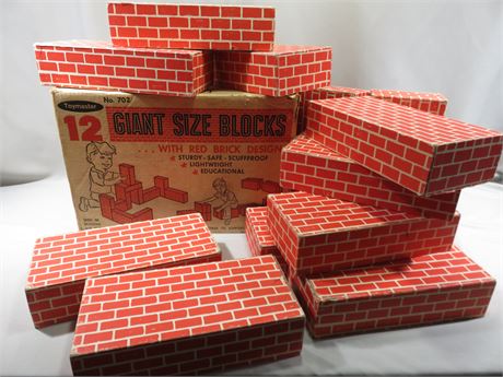 Vintage 1960s Toymaster Giant Size Play Blocks