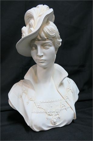 Bust of a Female with Feather Hat
