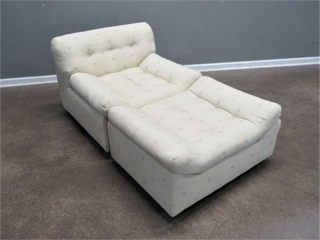 Vintage 80's Occasional/Lounge Chair with Ottoman