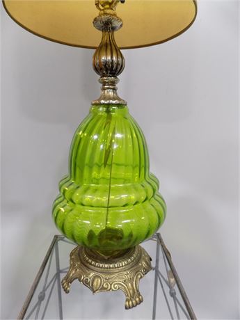 Mid-Century Empoli Verde Glass Table Lamp
