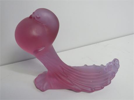 HEISEY Glass Ice Pouter Pigeon Sculpture