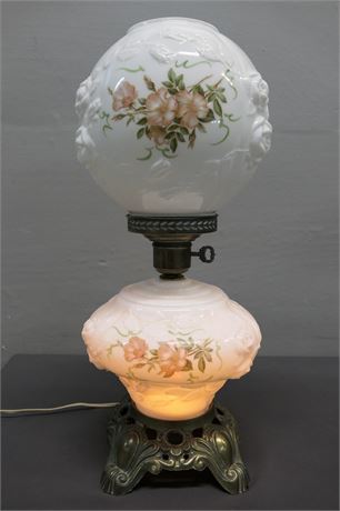 Hand Painted Vintage, Phoenix-Gone with the Wind Parlor Lamp, 906 Wild Rose