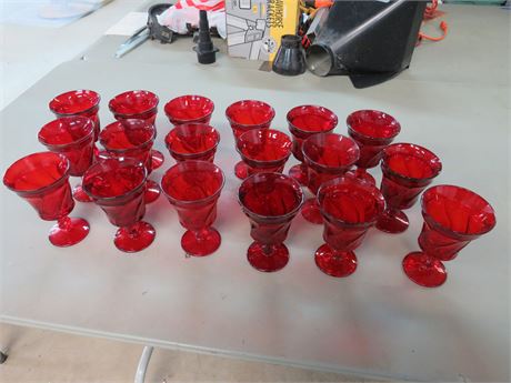 Ruby Red Parfait Glass Set