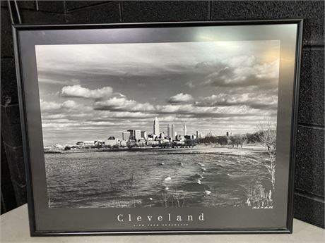 Cleveland View from Edgewater Print Framed