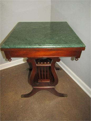 Antique Marble Top Accent Table