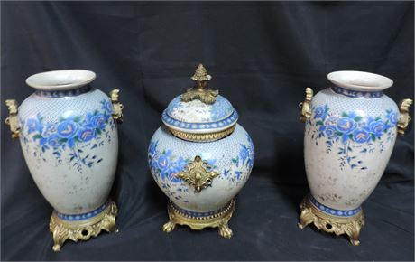 Footed Chinese Vases