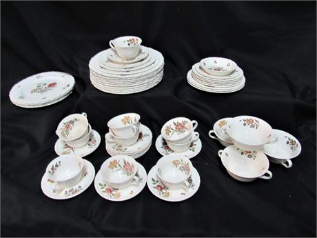 Vintage Wedgwood Floral China Dinnerware Lot - over 50 Pieces