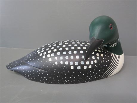MARTY SOSKI Hand Carved Wooden Duck Decoy Sculpture