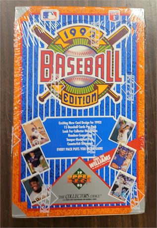 1992 Upper Deck Baseball Series 1 Factory Sealed Wax Box