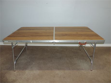 Aluminum Wood Grain Folding Table