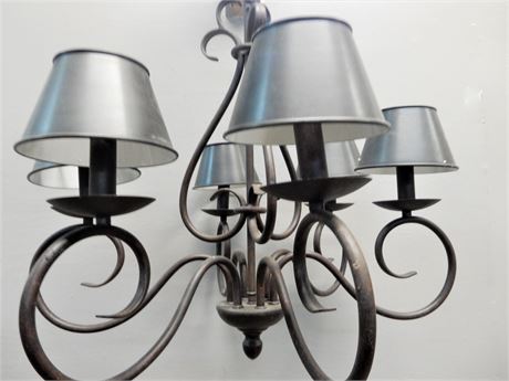 Vintage Metal Chandelier Style Hanging Lamp with Metal Bell Shades