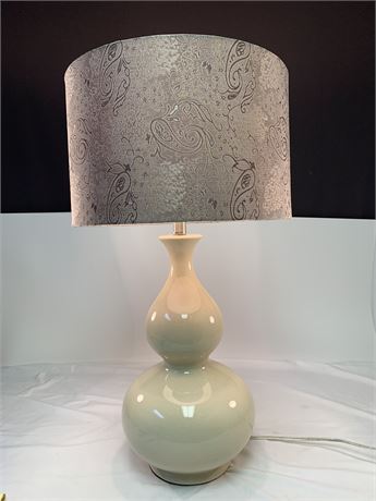 Table Lamp with Taupe Paisley Shade