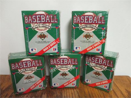 5 Piece unopened 1990 Upperdeck Baseball High Series Sets