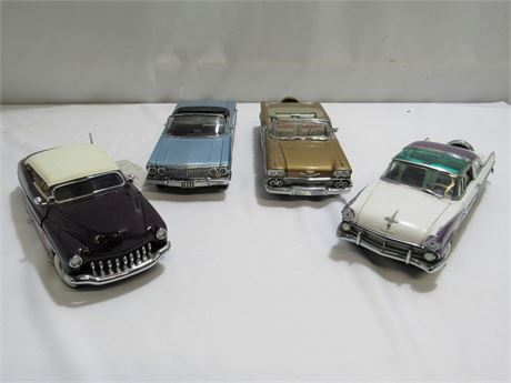 4 - 1:24 Scale Diecast Cars - Franklin Mint and Danbury Mint