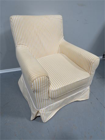 Striped Skirted Arm Chair