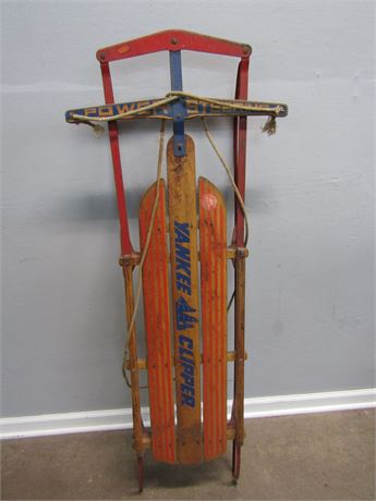 Vintage Yankee Clipper Sled Wood With Metal Runners Flexible Flyer Model