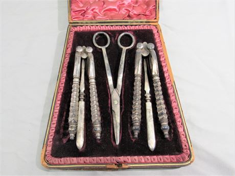 W. R. & Sons Nut and Fruit Set with Case - Antique 1870's Victorian Set