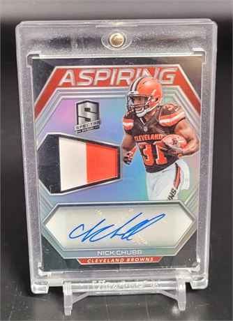 NICK CHUBB ROOKIE 3 COLOR PATCH AUTO 2018 SPECTRA ASPIRING 6/149
