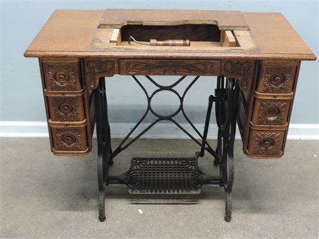 Antique Treadle Sewing Machine Cabinet