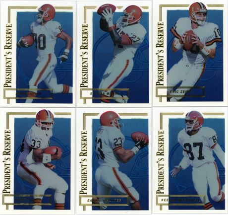 1996 COLLECTOR'S EDGE PRESIDENT'S RESERVE CLEVELAND BROWNS TEAM SET