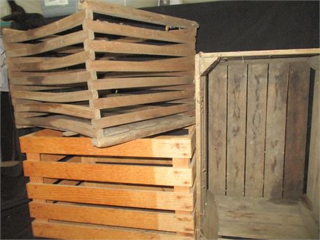Early American 3 Piece Egg and Storage Crates