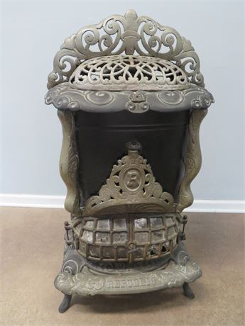 Antique Cast Iron Pot Belly Gas Stove