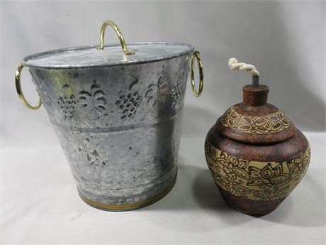 Ice Bucket & Oil Lantern
